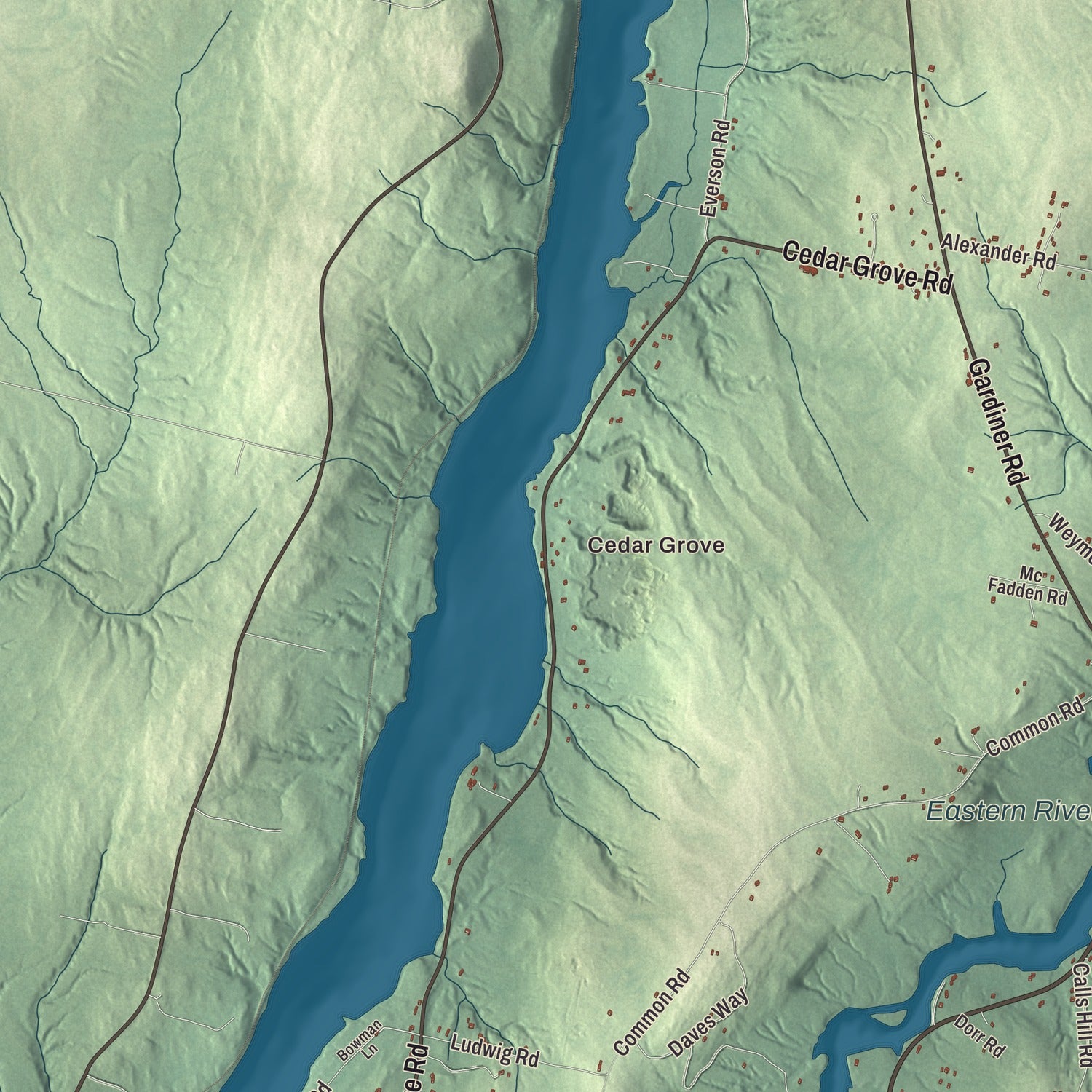 Street and neighborhood detail from the Dresden, Maine map