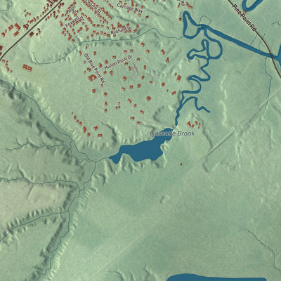 Terrain and local geography detail from the Dunstan, Maine map