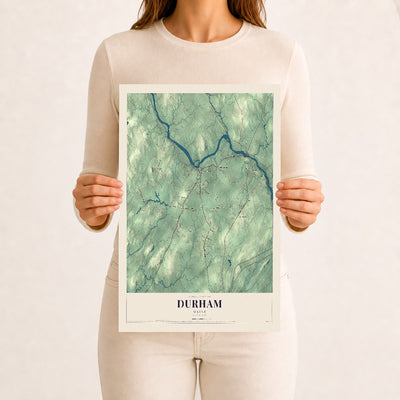 Durham, Maine map print - 12 x 18 archival matte print