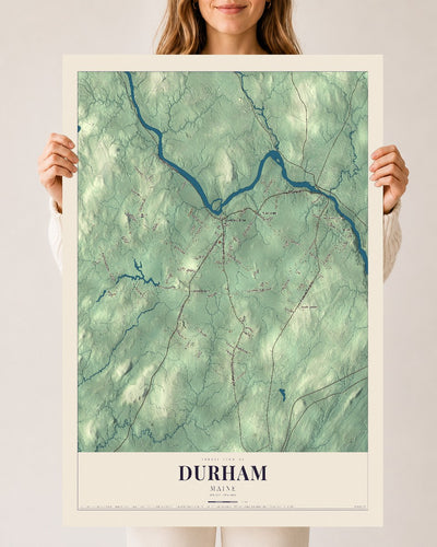 Durham, Maine map print - 24 x 36 archival matte print