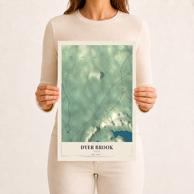 Dyer Brook, Maine map print - 12 x 18 archival matte print