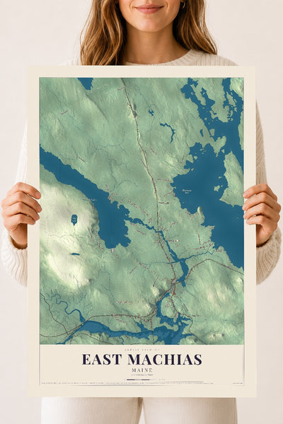 East Machias, Maine map print - 18 x 24 archival matte print