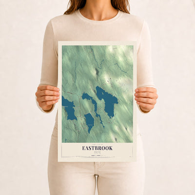 Eastbrook, Maine map print - 12 x 18 archival matte print