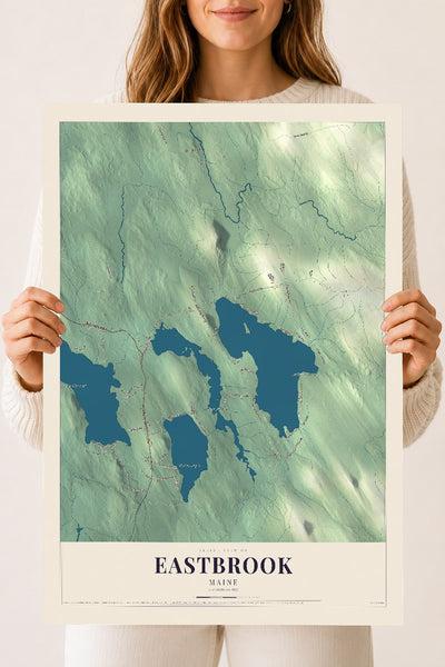 Eastbrook, Maine map print - 18 x 24 archival matte print