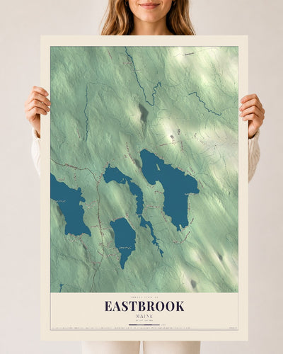 Eastbrook, Maine map print - 24 x 36 archival matte print