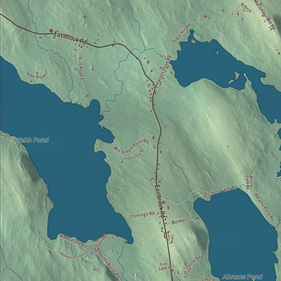 Terrain and local geography detail from the Eastbrook, Maine map