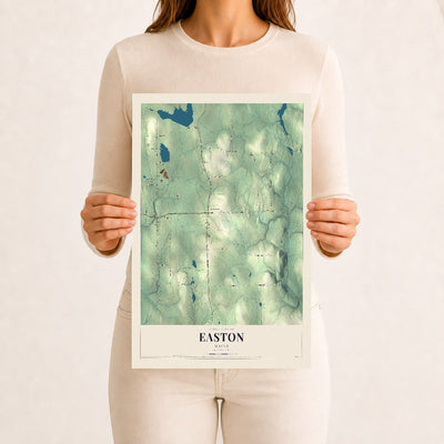 Easton, Maine map print - 12 x 18 archival matte print