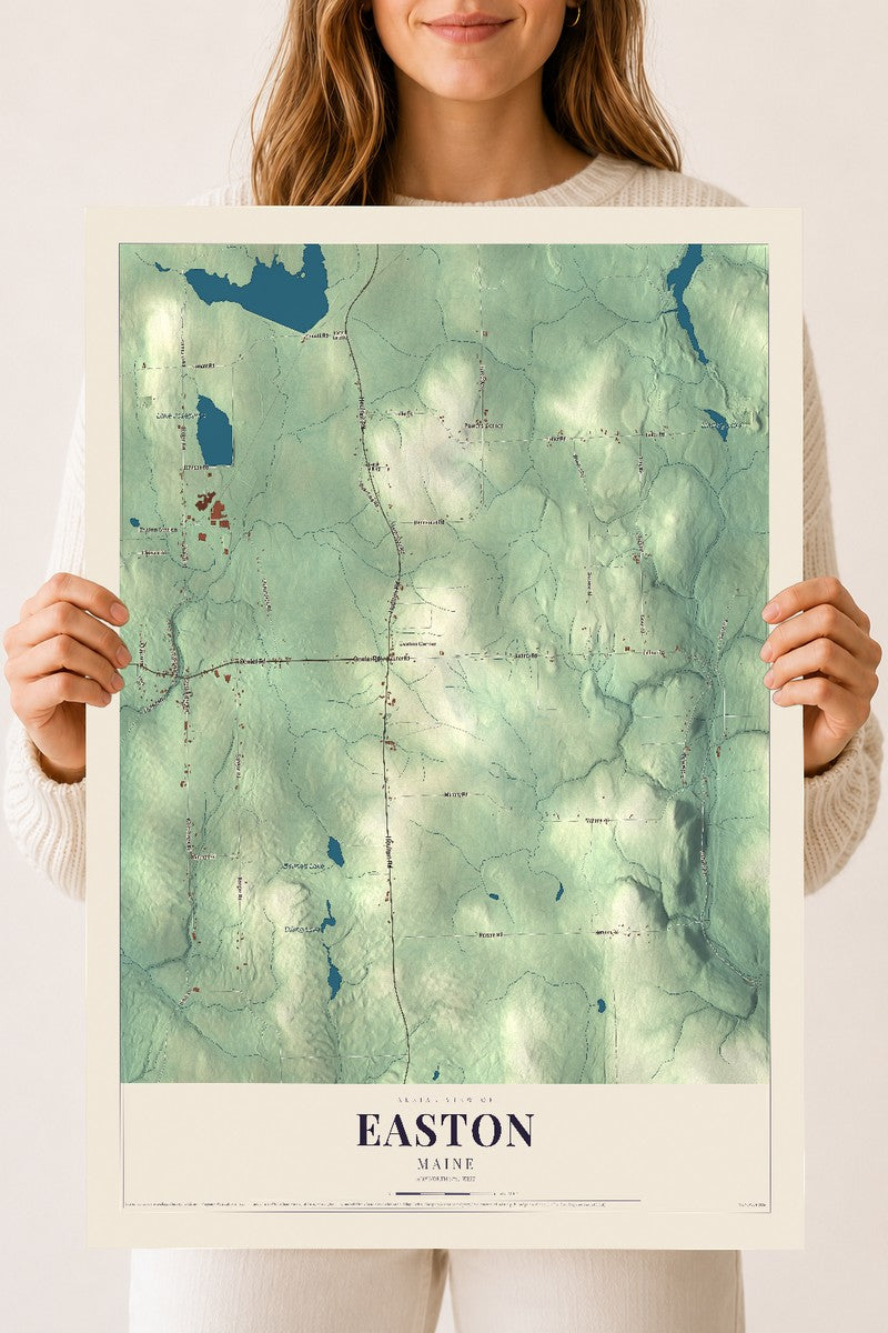 Easton, Maine map print - 18 x 24 archival matte print