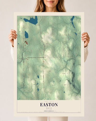 Easton, Maine map print - 24 x 36 archival matte print
