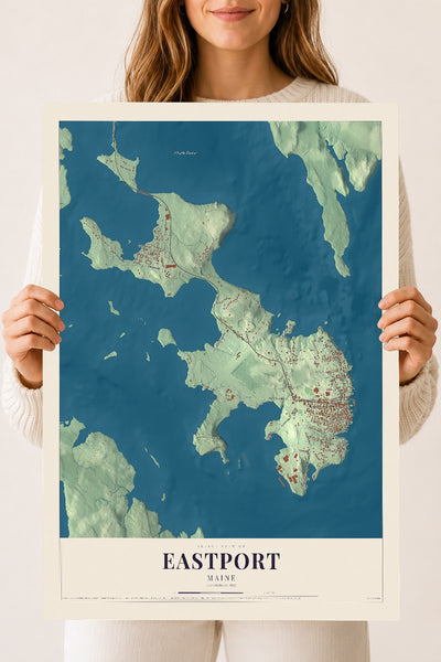 Eastport, Maine map print - 18 x 24 archival matte print