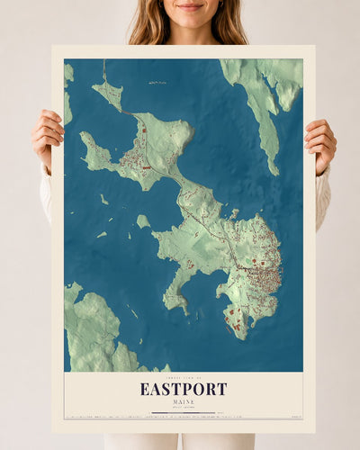 Eastport, Maine map print - 24 x 36 archival matte print