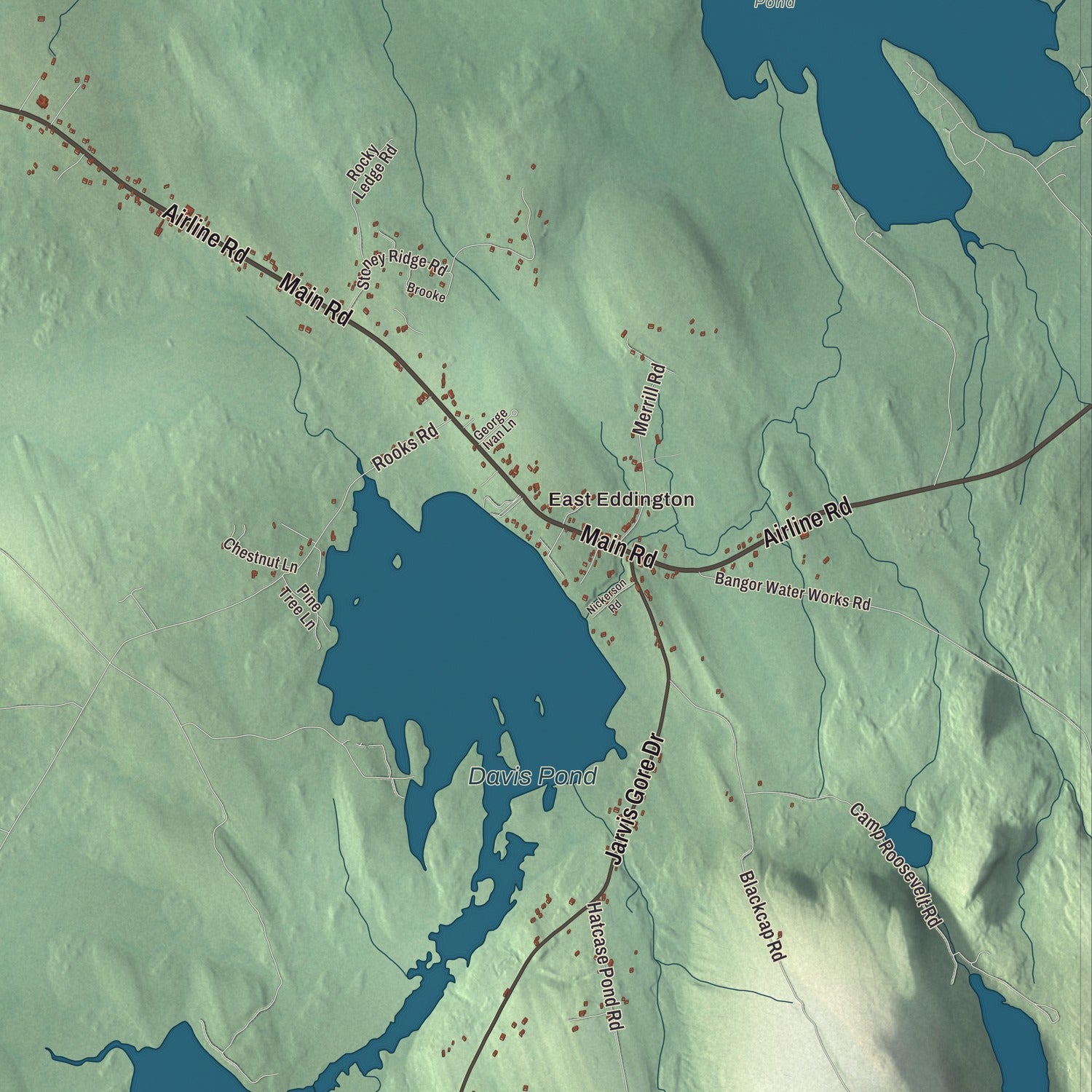 Street and neighborhood detail from the Eddington, Maine map