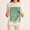 Map of Eddington, Maine, 12 x 18 inch unframed archival matte print