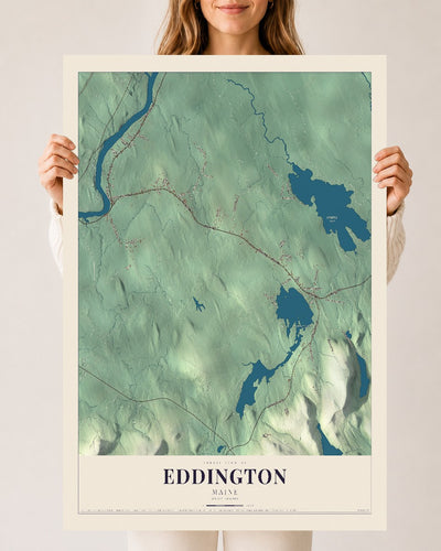 Eddington, Maine map print - 24 x 36 archival matte print