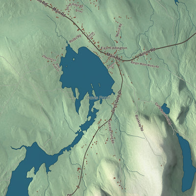 Terrain and local geography detail from the Eddington, Maine map