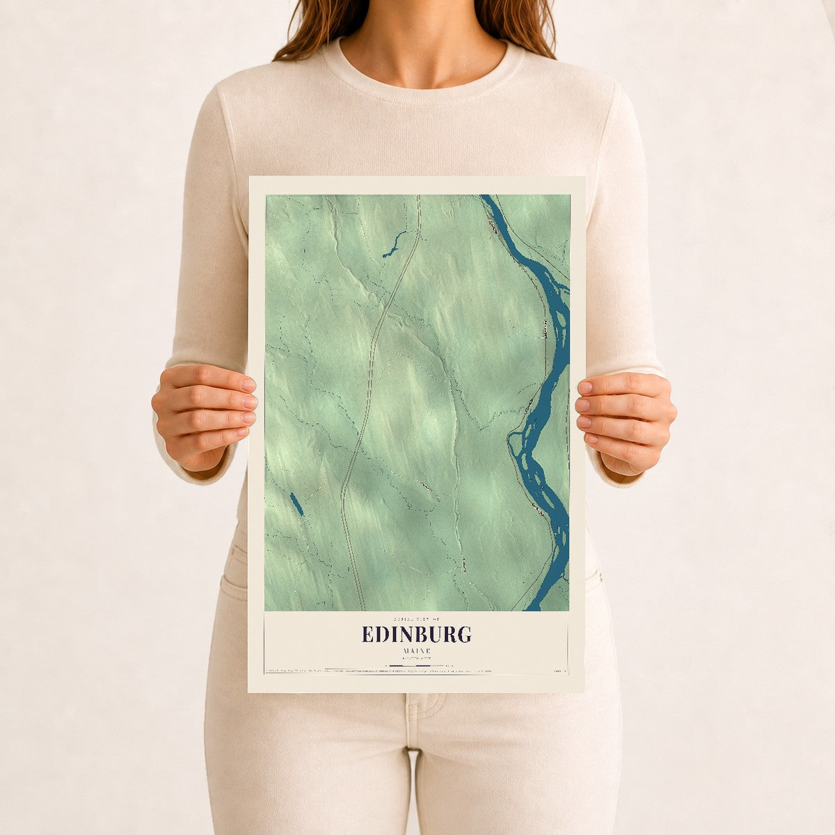 Edinburg, Maine map print - 12 x 18 archival matte print