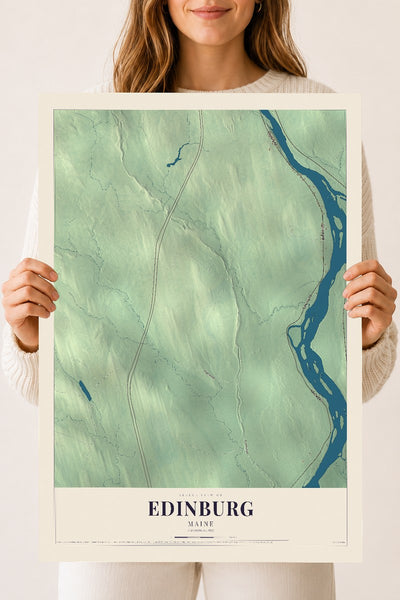 Edinburg, Maine map print - 18 x 24 archival matte print