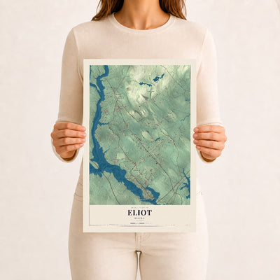 Eliot, Maine map print - 12 x 18 archival matte print