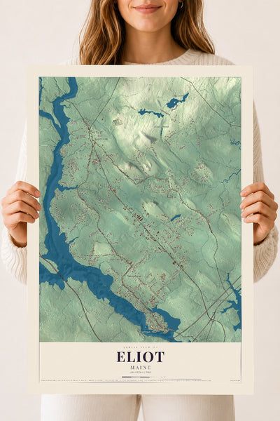 Eliot, Maine map print - 18 x 24 archival matte print