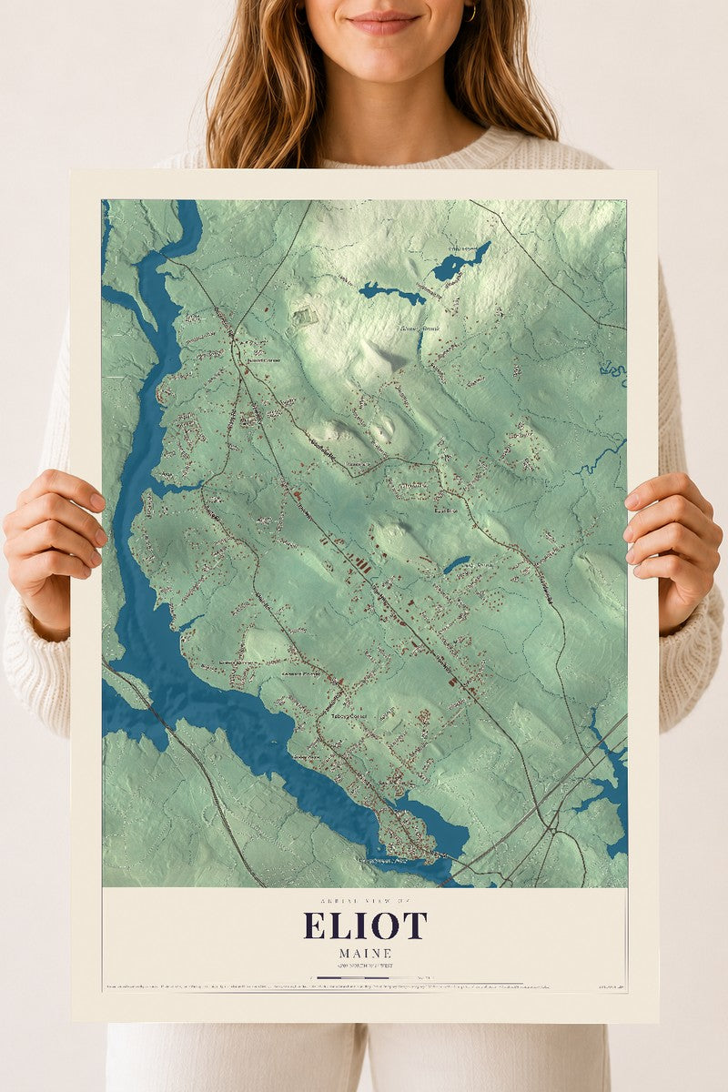 Eliot, Maine map print - 18 x 24 archival matte print