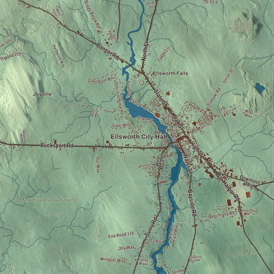 Street and neighborhood detail from the Ellsworth, Maine map