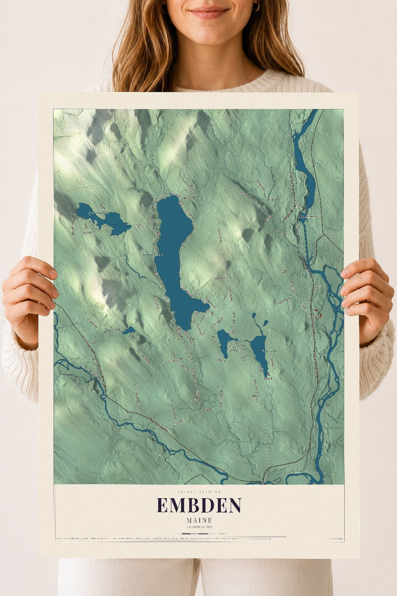 Embden, Maine map print - 18 x 24 archival matte print