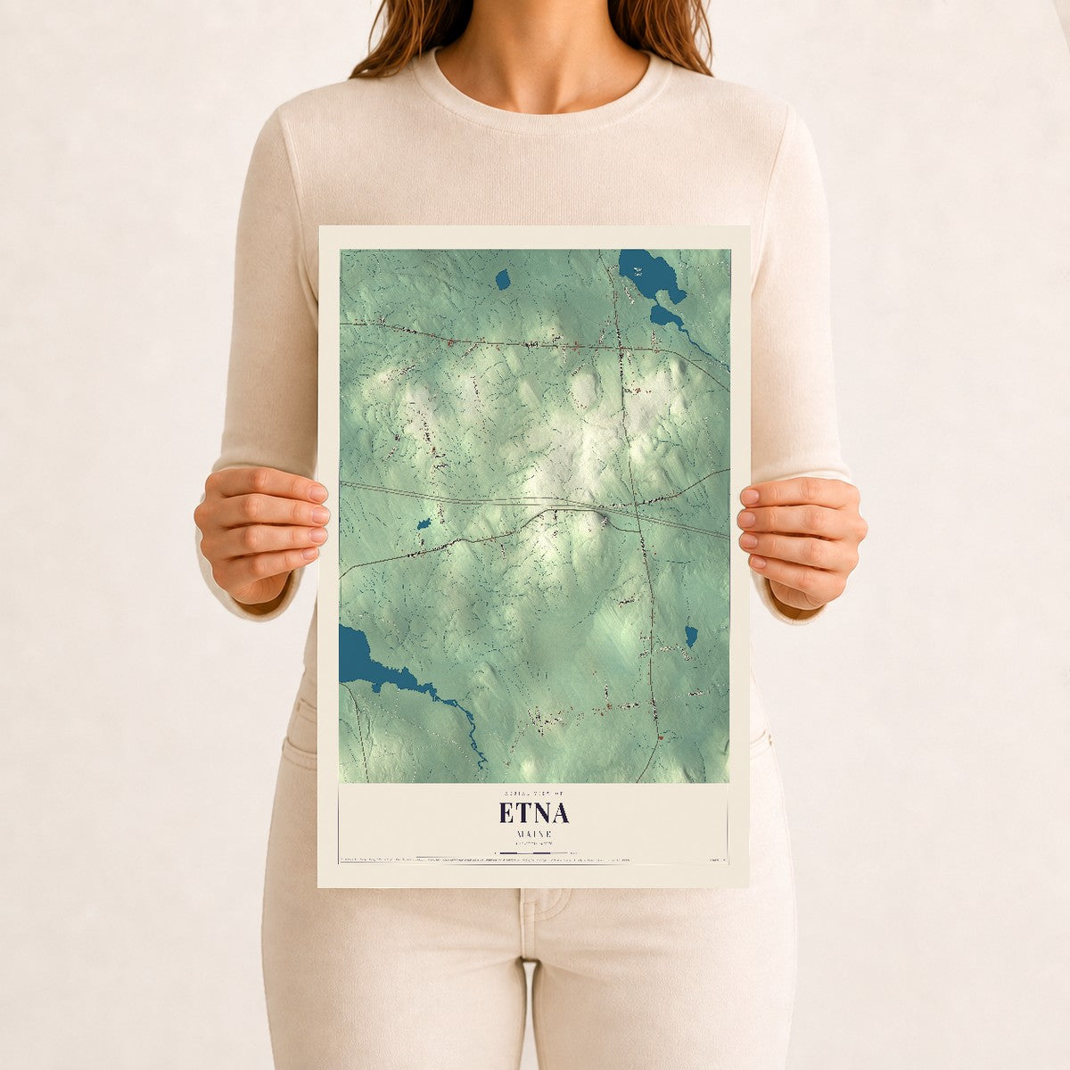 Etna, Maine map print - 12 x 18 archival matte print