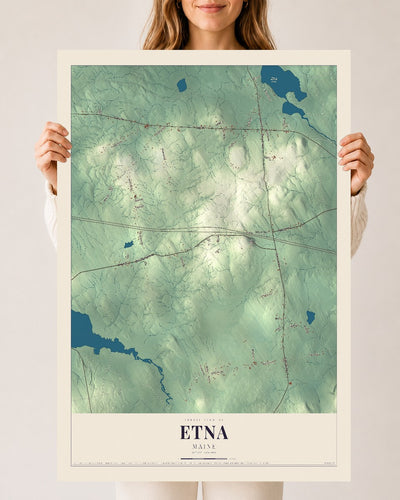 Etna, Maine map print - 24 x 36 archival matte print