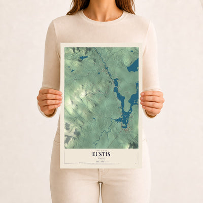 Eustis, Maine map print - 12 x 18 archival matte print