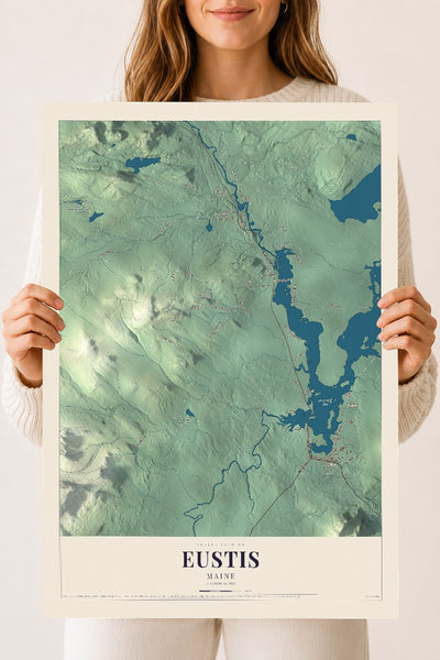 Eustis, Maine map print - 18 x 24 archival matte print