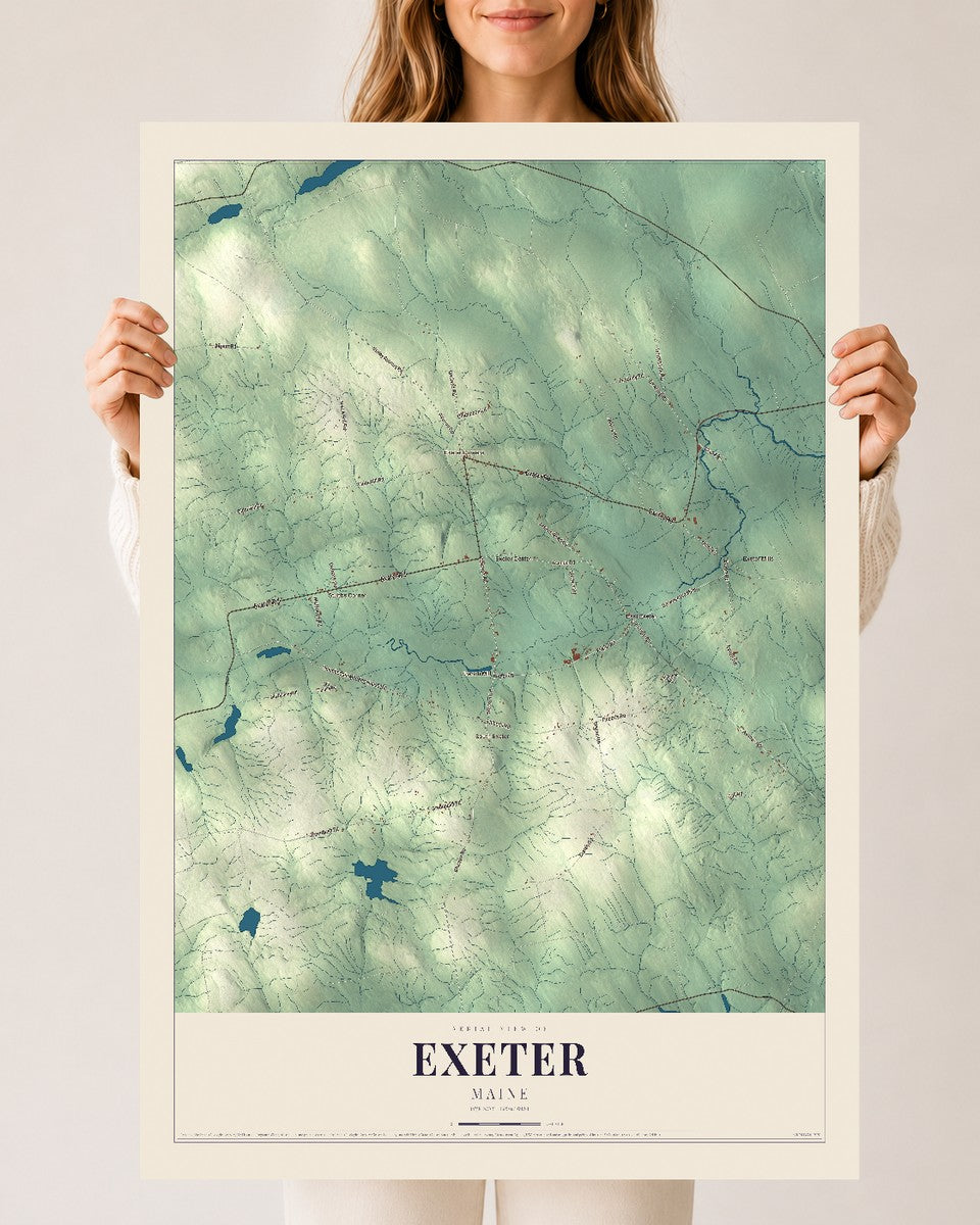 Exeter, Maine map print - 24 x 36 archival matte print