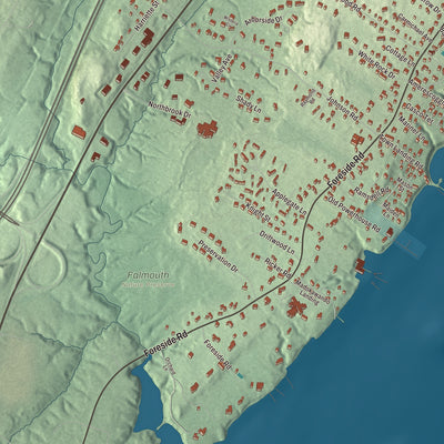 Street and neighborhood detail from the Falmouth Foreside, Maine map