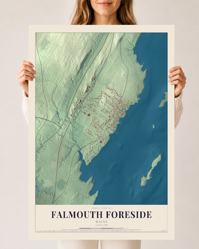 Falmouth Foreside, Maine map print - 24 x 36 archival matte print
