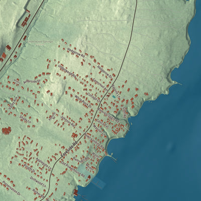 Terrain and local geography detail from the Falmouth Foreside, Maine map
