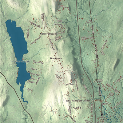 Terrain and local geography detail from the Falmouth, Maine map