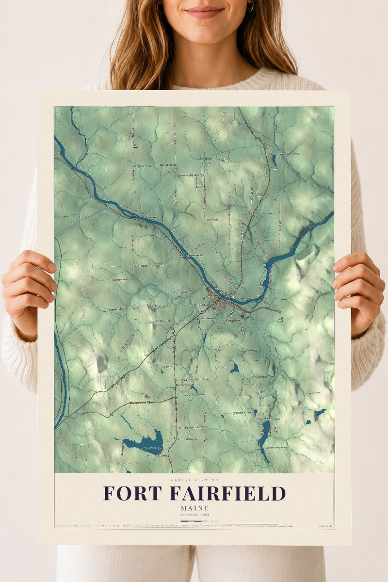 Fort Fairfield, Maine map print - 18 x 24 archival matte print