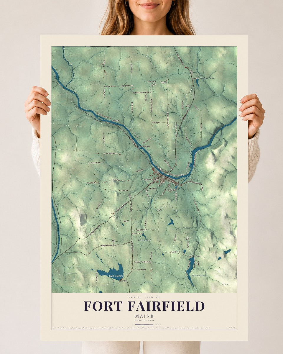 Fort Fairfield, Maine map print - 24 x 36 archival matte print