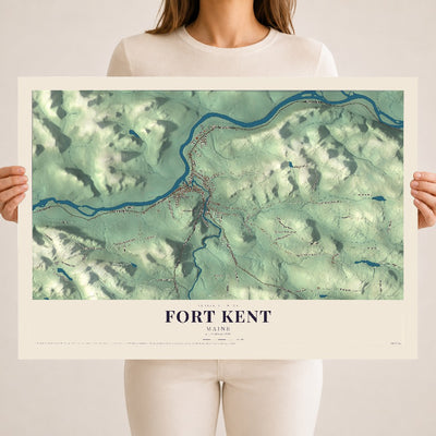 Fort Kent, Maine map print - 18 x 24 archival matte print