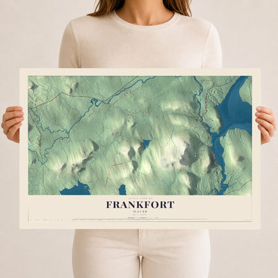 Frankfort, Maine map print - 12 x 18 archival matte print