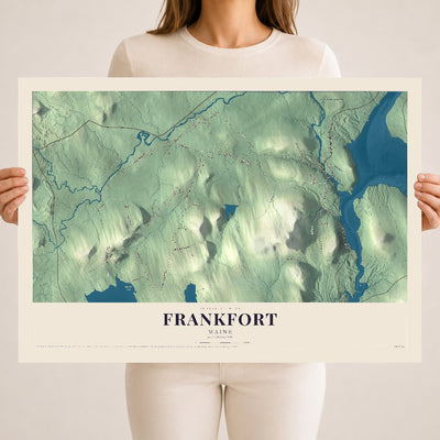 Frankfort, Maine map print - 18 x 24 archival matte print