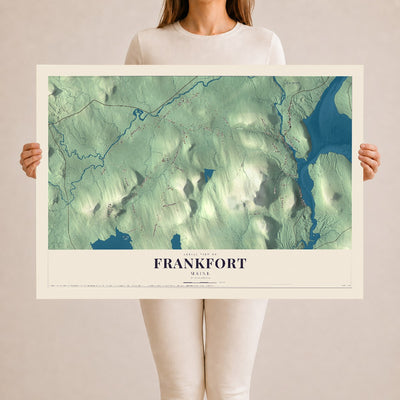 Frankfort, Maine map print - 24 x 36 archival matte print