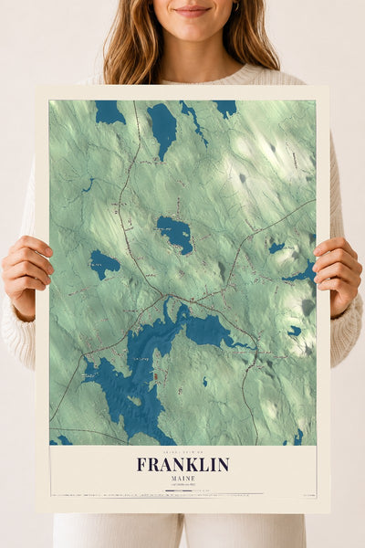 Franklin, Maine map print - 18 x 24 archival matte print