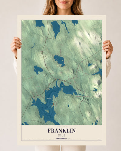 Franklin, Maine map print - 24 x 36 archival matte print