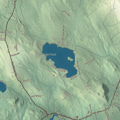 Terrain and local geography detail from the Franklin, Maine map