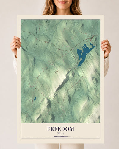 Freedom, Maine map print - 24 x 36 archival matte print