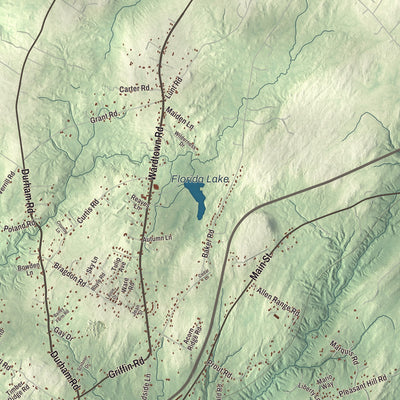 Terrain and local geography detail from the Freeport, Maine map
