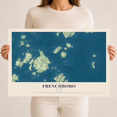 Frenchboro, Maine map print - 12 x 18 archival matte print