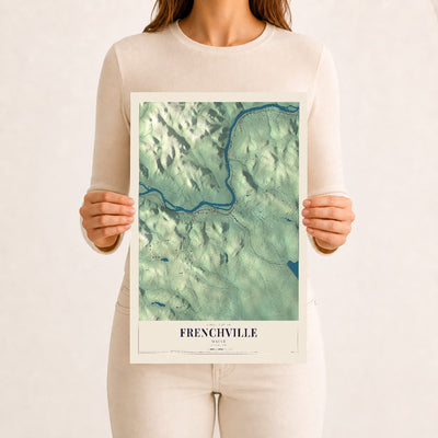 Frenchville, Maine map print - 12 x 18 archival matte print