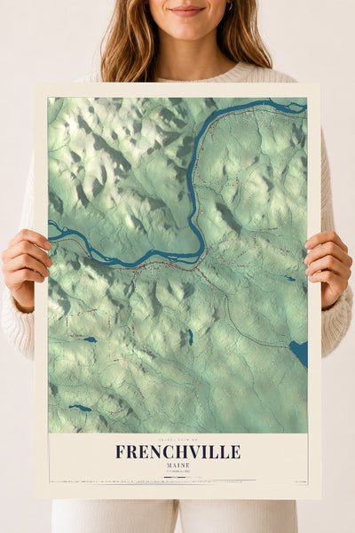 Frenchville, Maine map print - 18 x 24 archival matte print