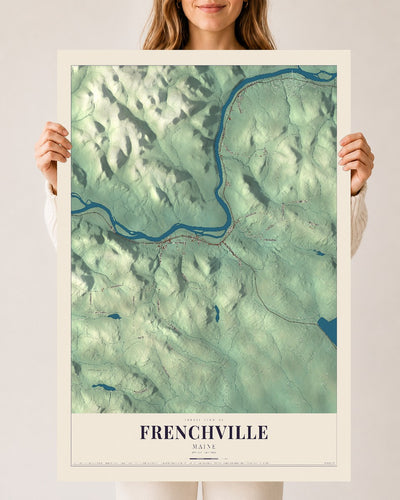 Frenchville, Maine map print - 24 x 36 archival matte print